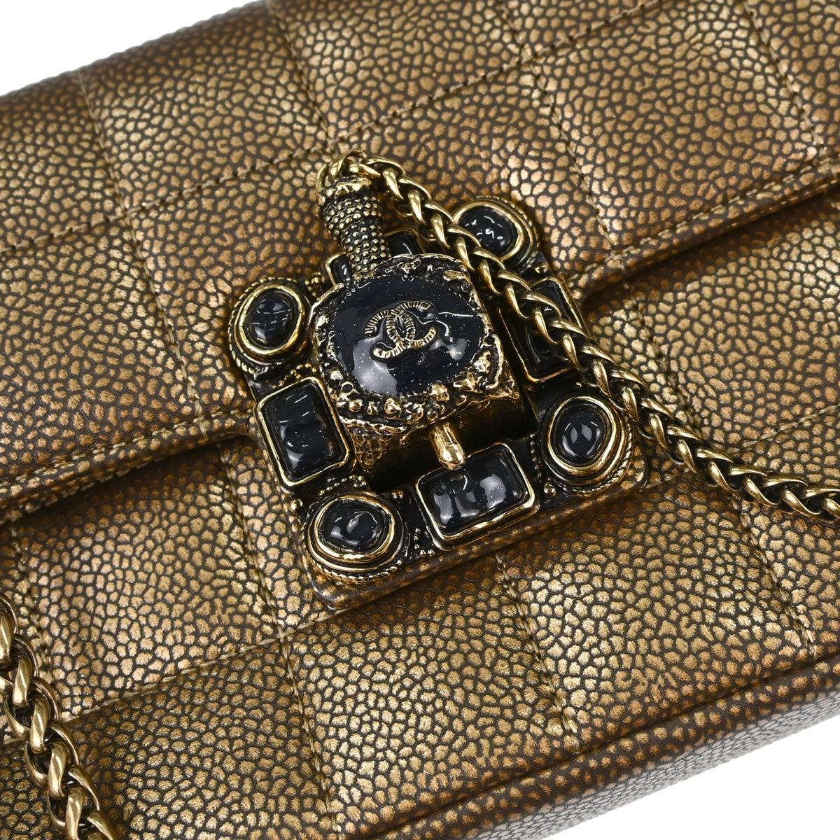 Chanel Bronze Caviar Skin Choco Bar Paris-Byzance East West Shoulder Bag