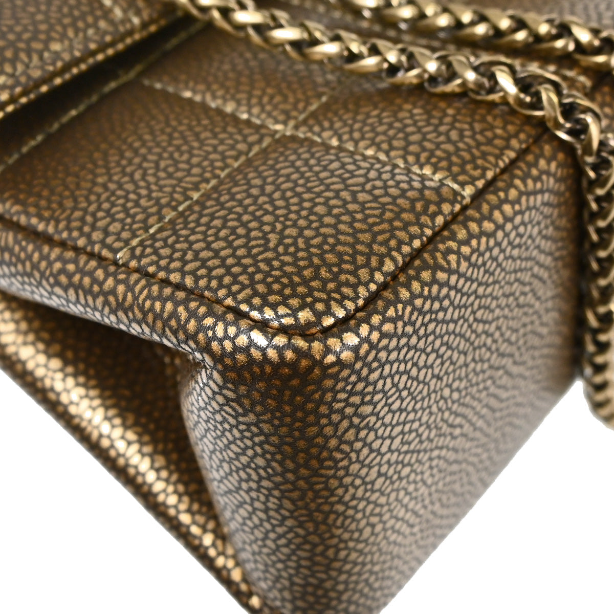 Chanel Bronze Caviar Skin Choco Bar Paris-Byzance East West Shoulder Bag