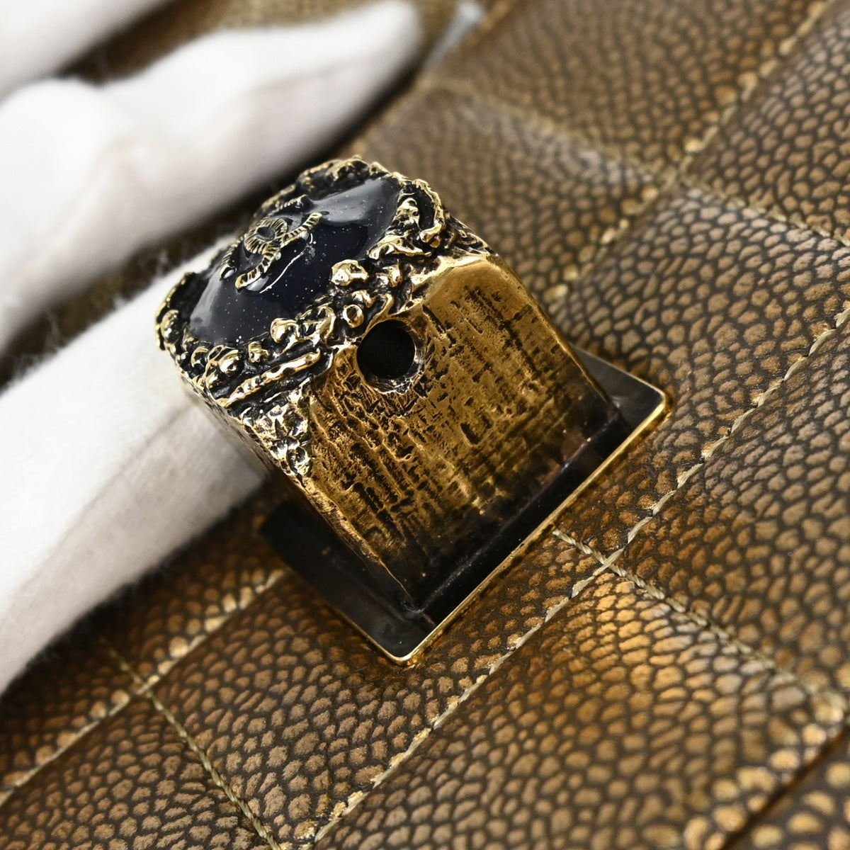 Chanel Bronze Caviar Skin Choco Bar Paris-Byzance East West Shoulder Bag