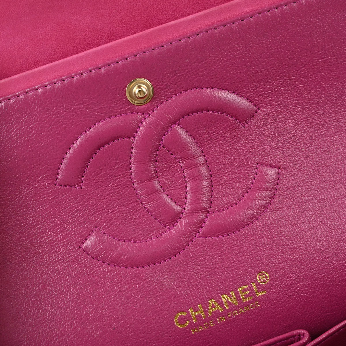Chanel 2000-2002 Pink Lambskin Medium Classic Double Flap Shoulder Bag