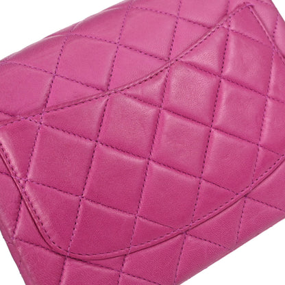 Chanel Pink Lambskin Mini Classic Square Flap Shoulder Bag 17