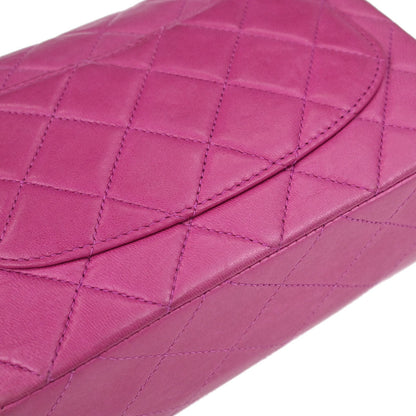 Chanel Pink Lambskin Mini Classic Square Flap Shoulder Bag 17