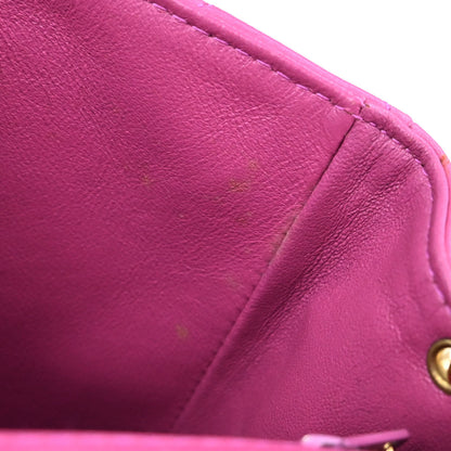 Chanel Pink Lambskin Mini Classic Square Flap Shoulder Bag 17