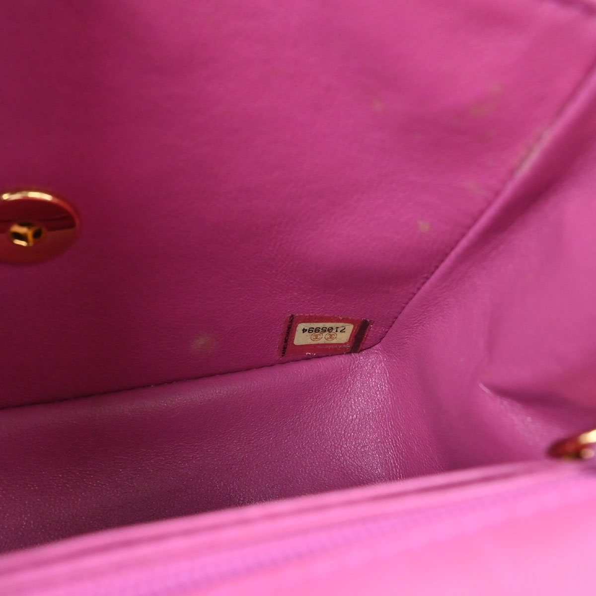 Chanel Pink Lambskin Mini Classic Square Flap Shoulder Bag 17