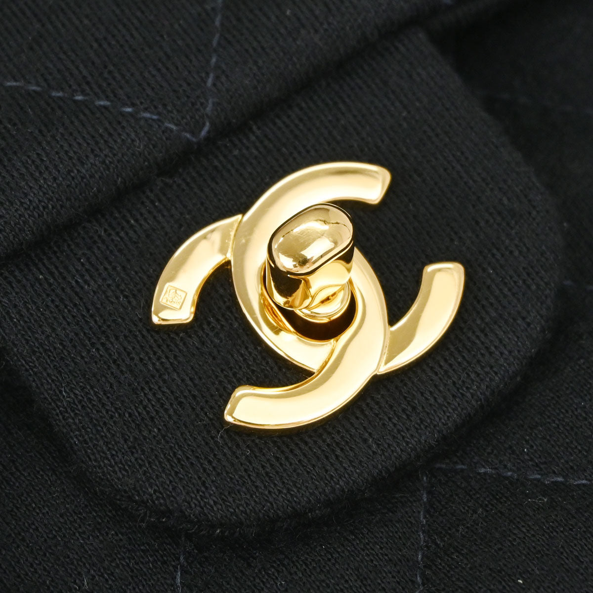 Chanel Black Cotton Small Classic Double Flap Shoulder Bag