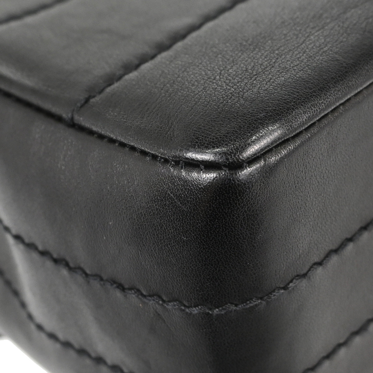 Chanel 2002-2003 Black Lambskin Choco Bar Single Flap Shoulder Bag