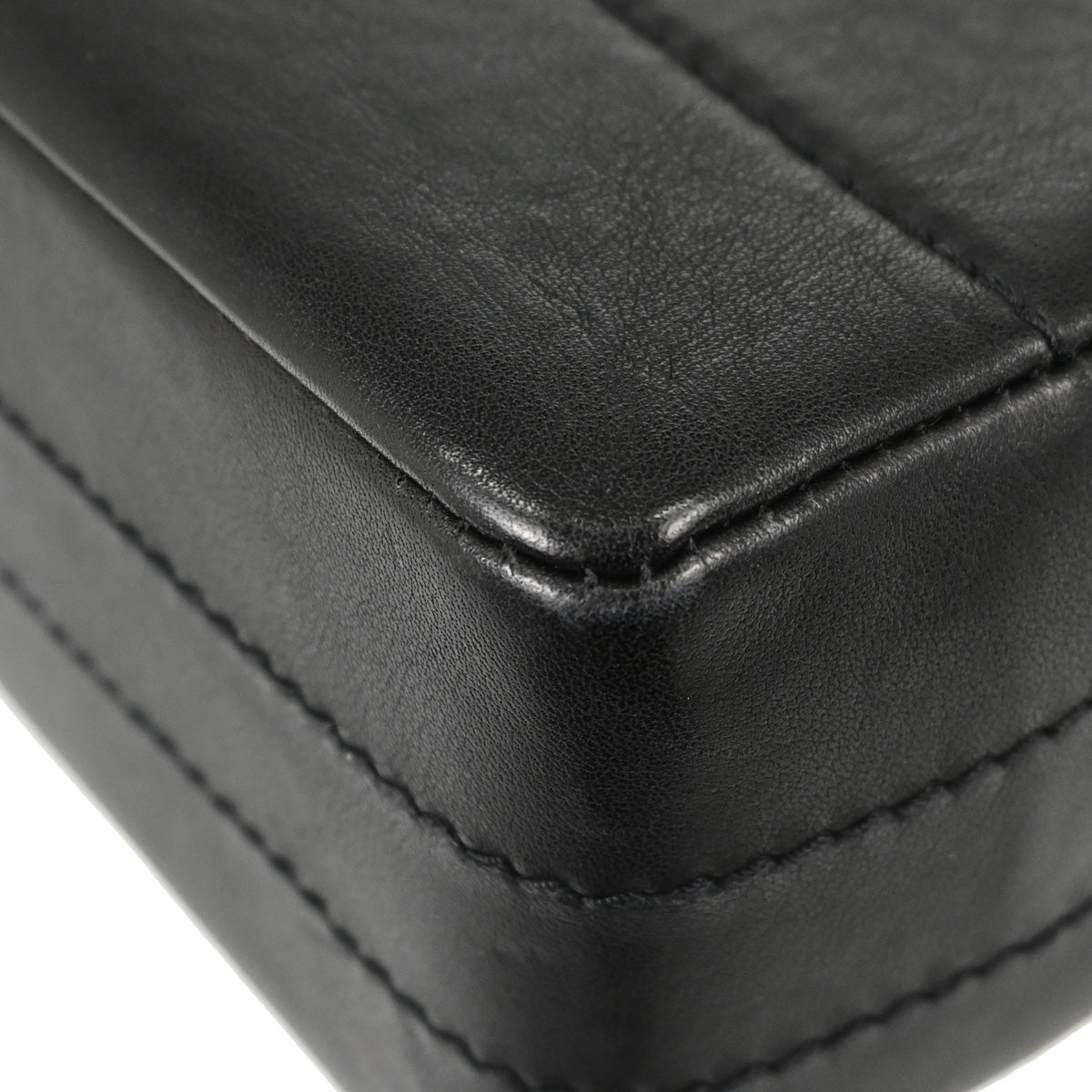 Chanel 2002-2003 Black Lambskin Choco Bar Single Flap Shoulder Bag