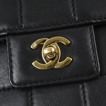 Chanel 2002-2003 Black Lambskin Choco Bar Single Flap Shoulder Bag