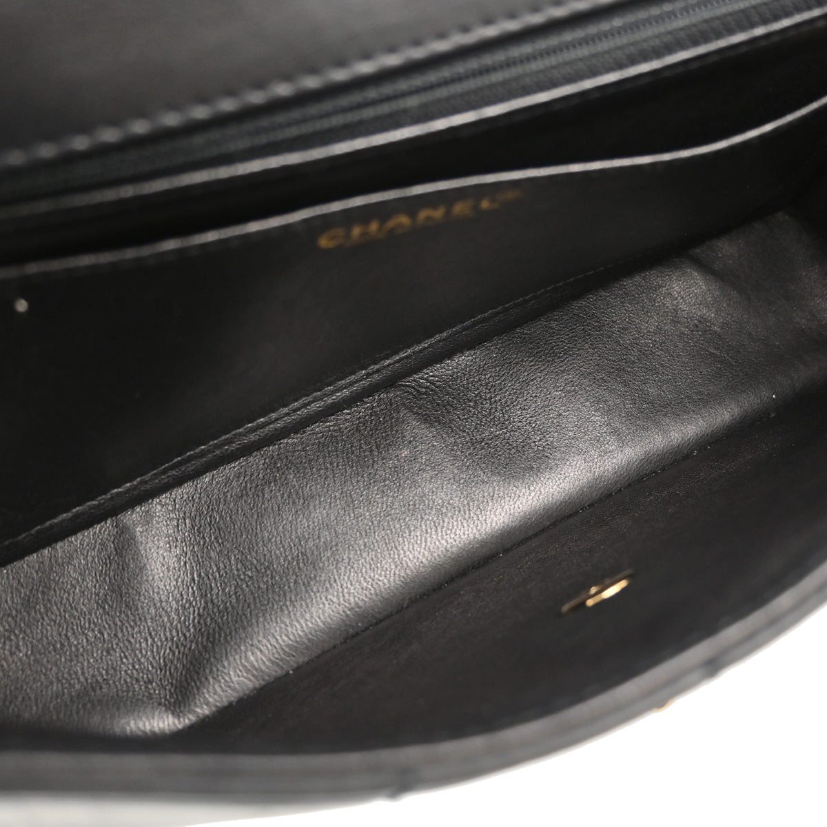 Chanel 2002-2003 Black Lambskin Choco Bar Single Flap Shoulder Bag