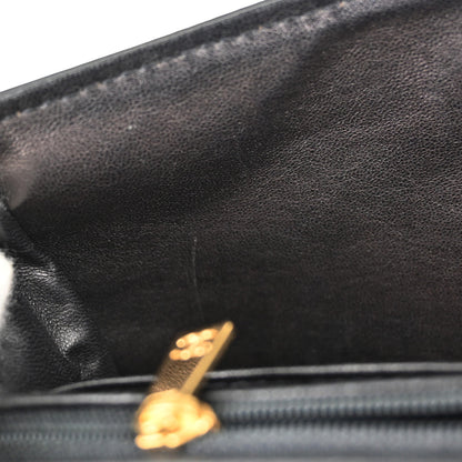 Chanel 2002-2003 Black Lambskin Choco Bar Single Flap Shoulder Bag