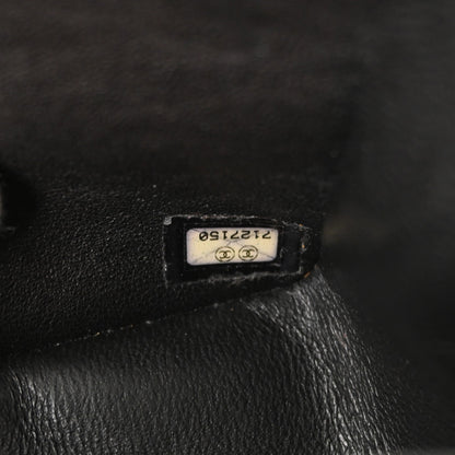 Chanel 2002-2003 Black Lambskin Choco Bar Single Flap Shoulder Bag