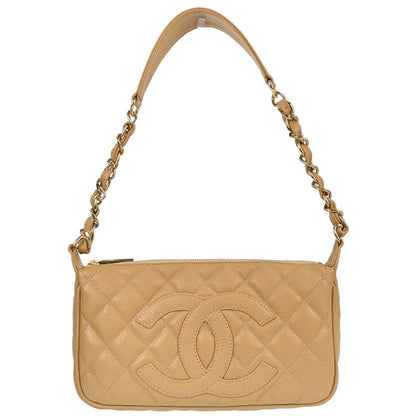 Chanel 2003-2004 Beige Caviar Skin Handbag