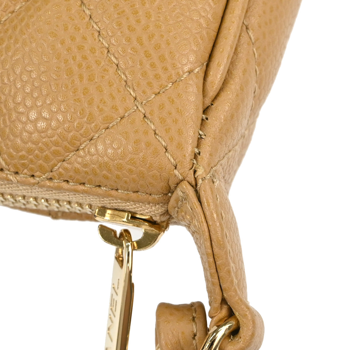 Chanel 2003-2004 Beige Caviar Skin Handbag