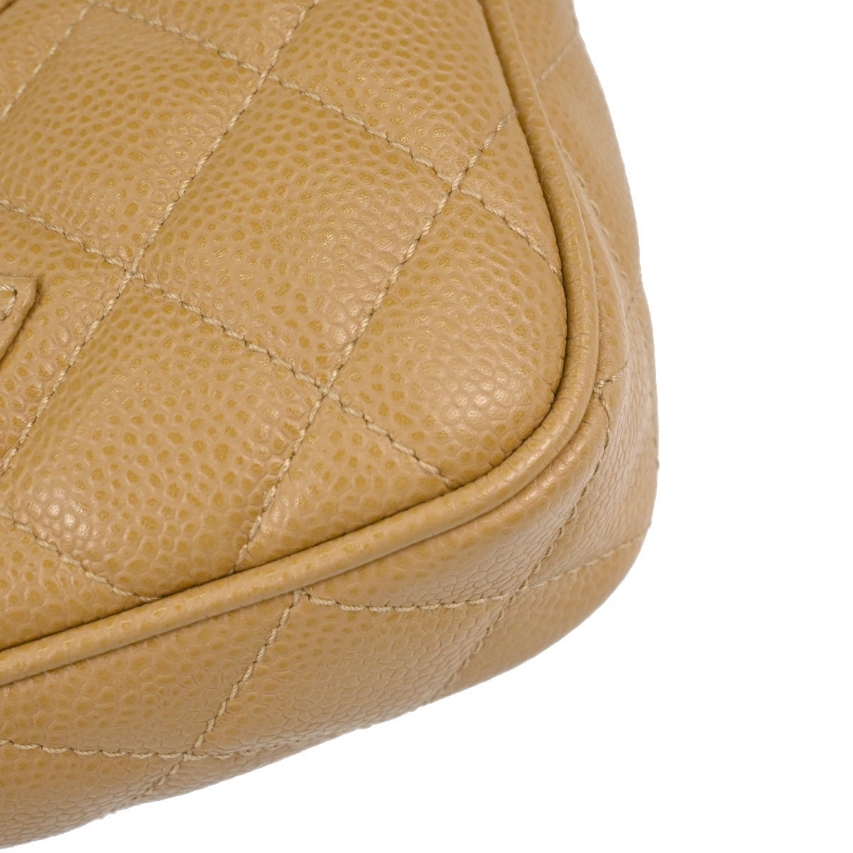 Chanel 2003-2004 Beige Caviar Skin Handbag