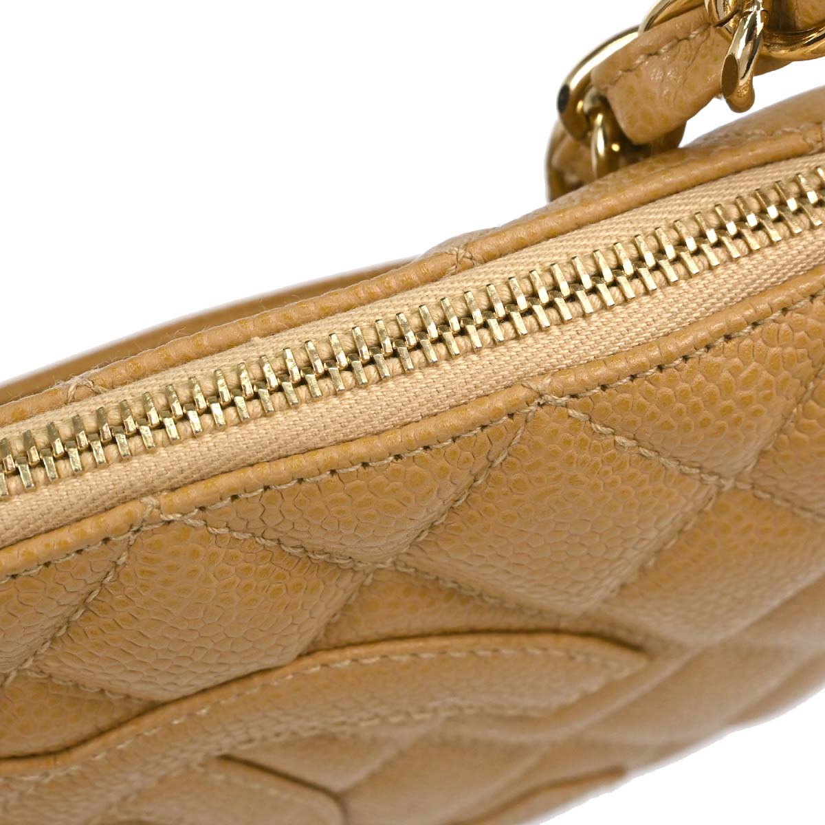 Chanel 2003-2004 Beige Caviar Skin Handbag
