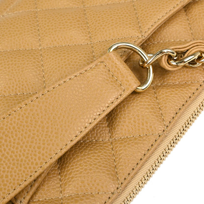 Chanel 2003-2004 Beige Caviar Skin Handbag