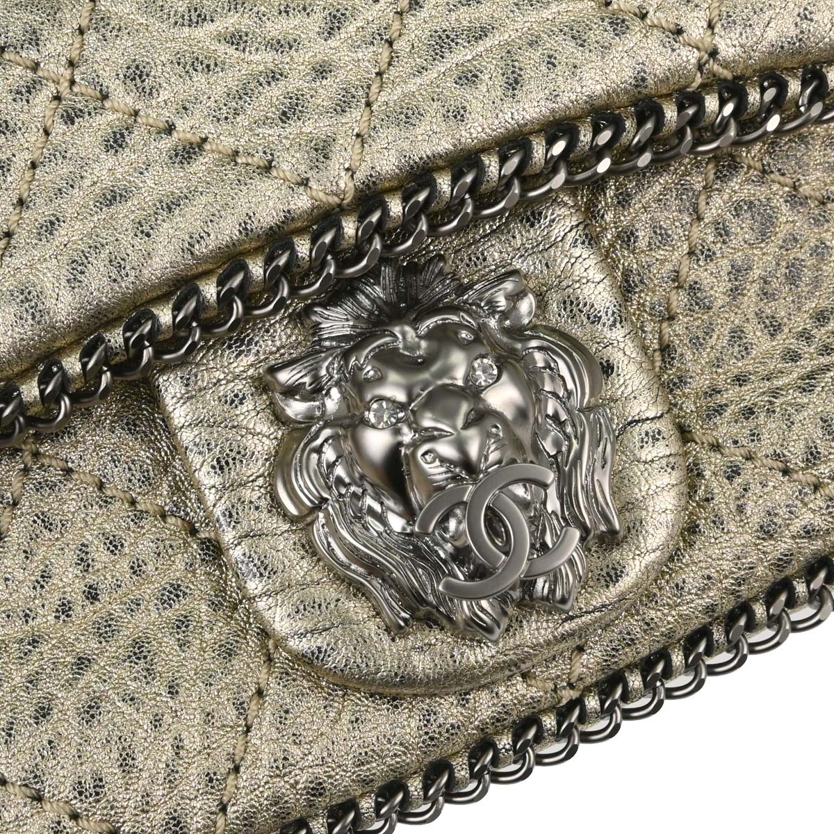 Chanel Metallic Gold Calfskin Leo Lion Flap Bag Shoulder Bag