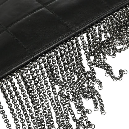 Chanel 2002-2003 Black Lambskin Fringe Chocolate Bar Shoulder Bag