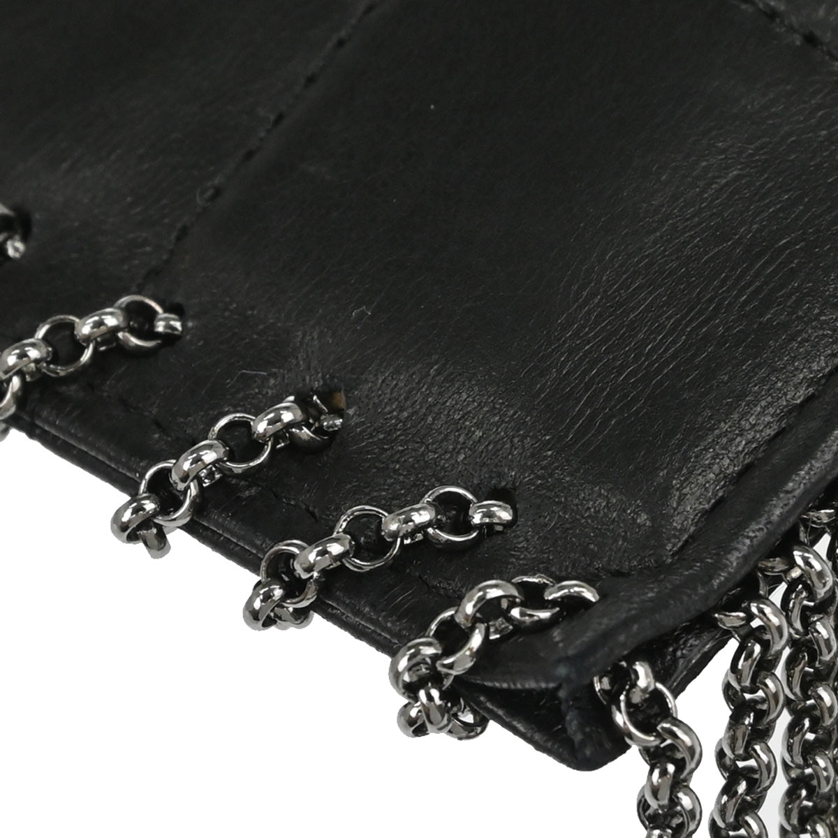 Chanel 2002-2003 Black Lambskin Fringe Chocolate Bar Shoulder Bag
