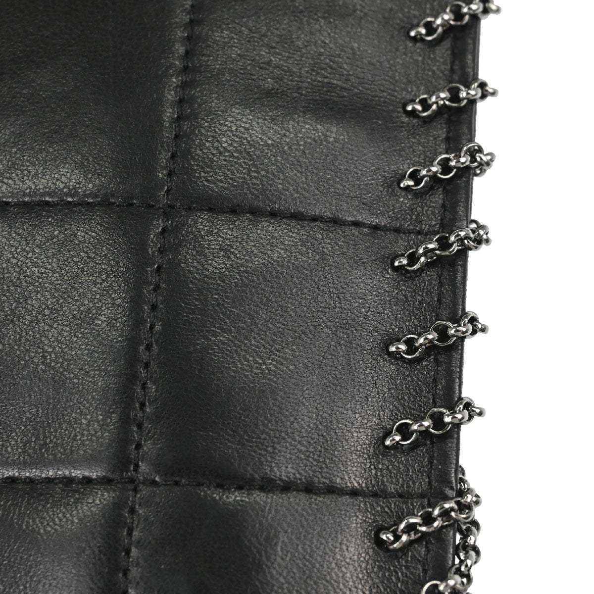 Chanel 2002-2003 Black Lambskin Fringe Chocolate Bar Shoulder Bag