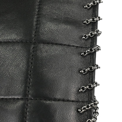 Chanel 2002-2003 Black Lambskin Fringe Chocolate Bar Shoulder Bag