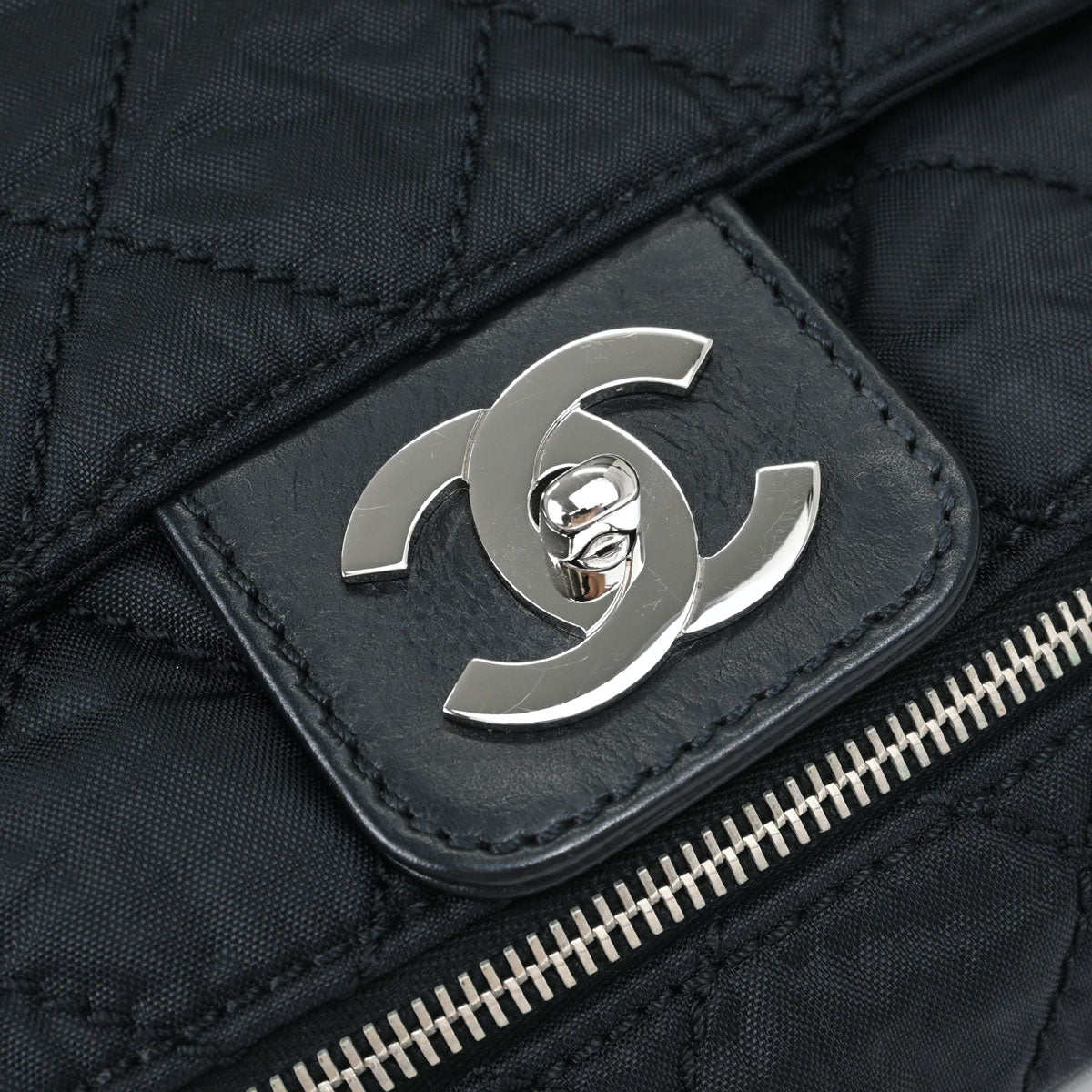Chanel Black Nylon Expandable Single Flap Shoulder Bag