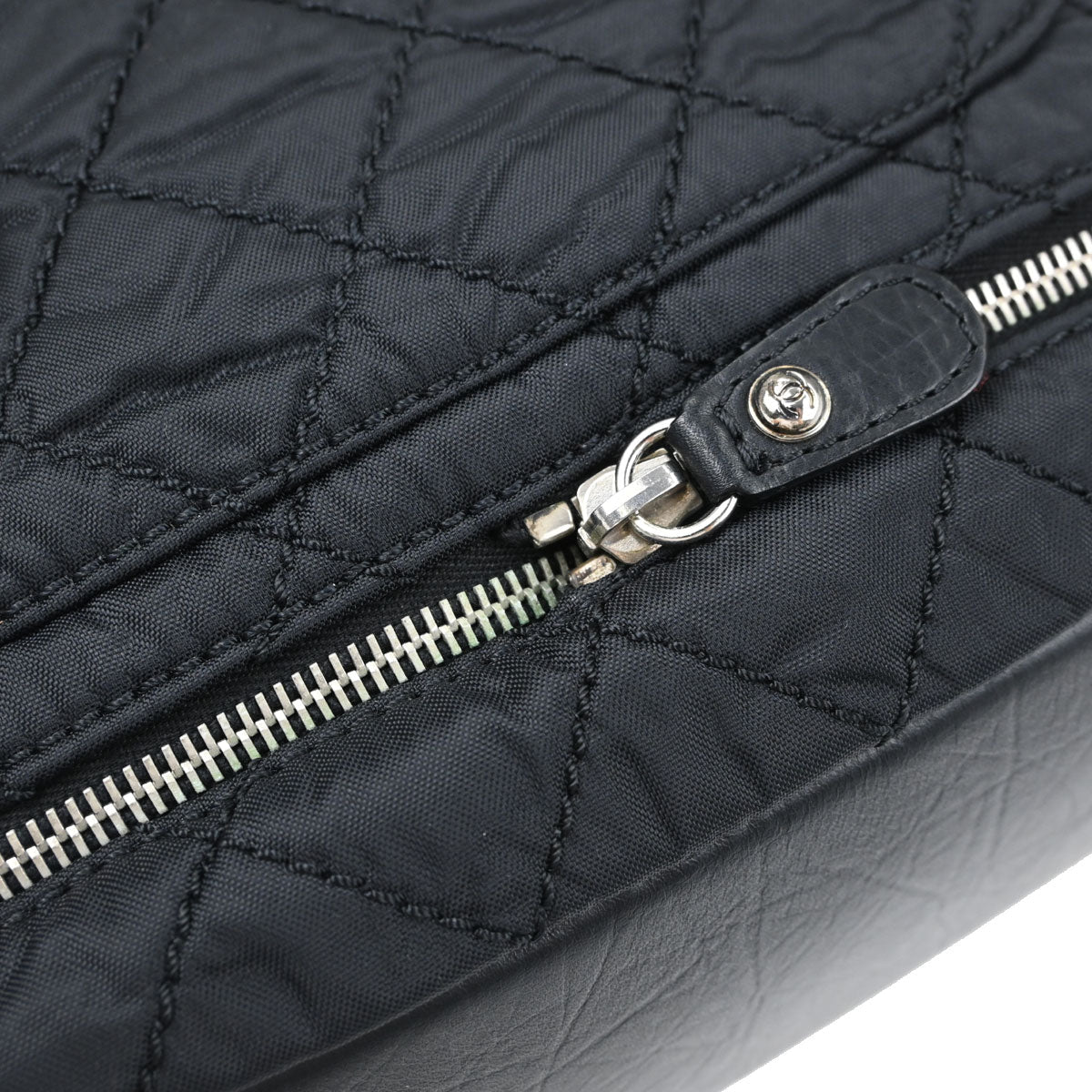 Chanel Black Nylon Expandable Single Flap Shoulder Bag