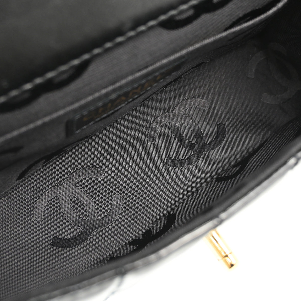 Chanel Black Patent Leather Choco Bar Single Flap Shoulder Bag