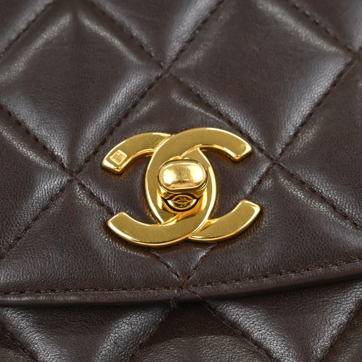 Chanel Brown Lambskin Handbag