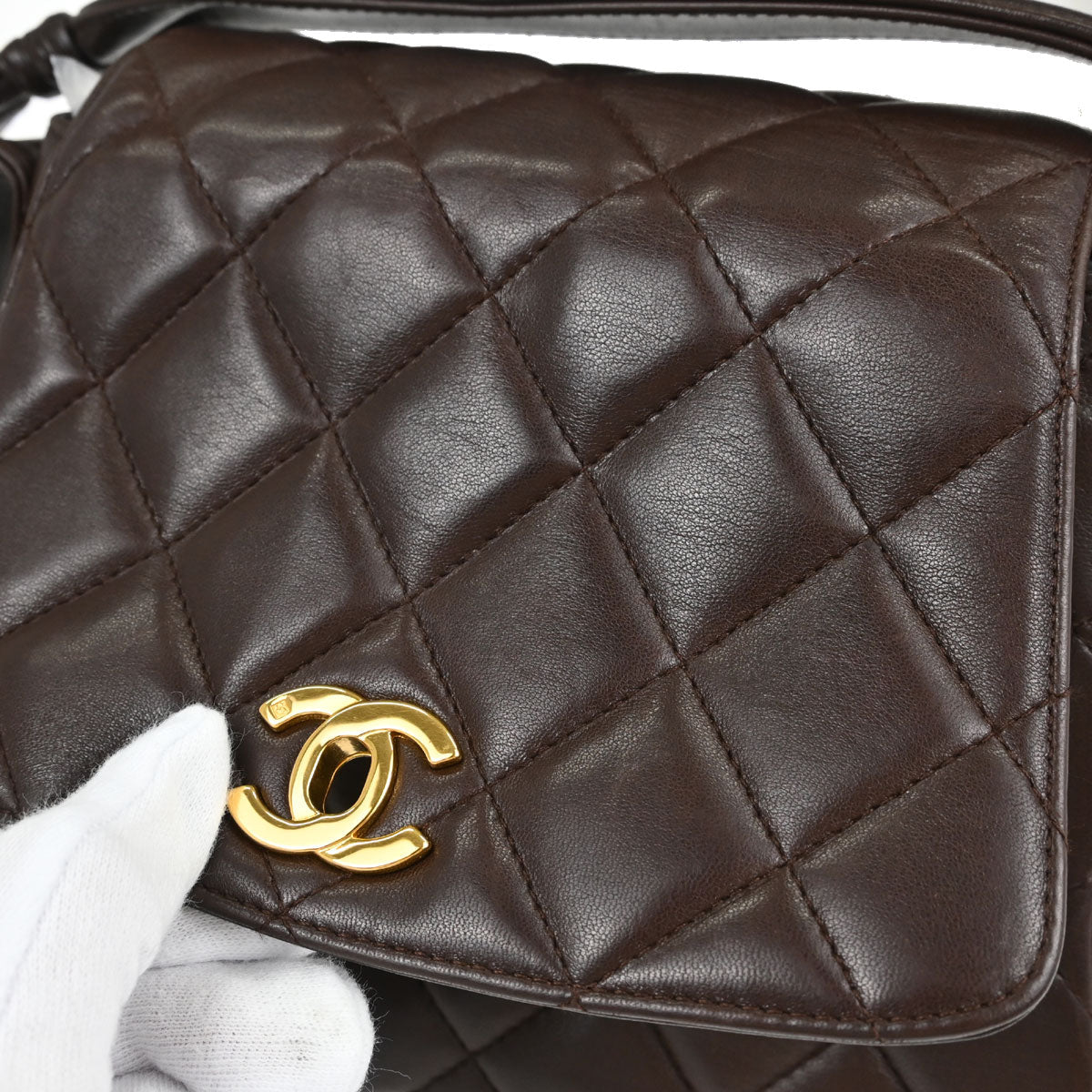 Chanel Brown Lambskin Handbag