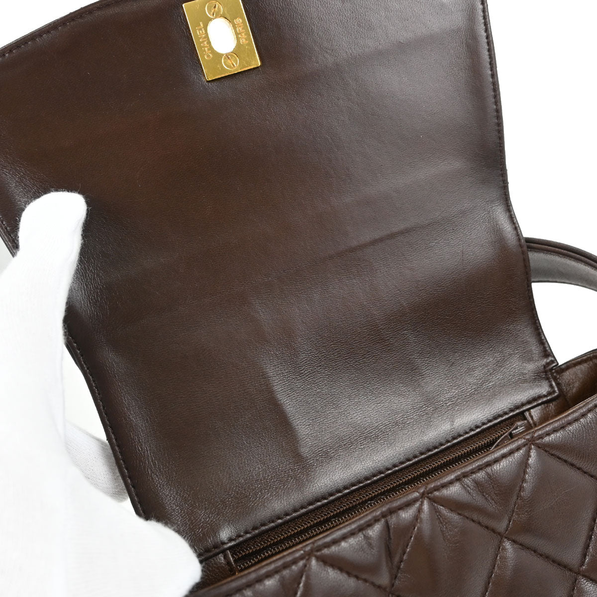 Chanel Brown Lambskin Handbag