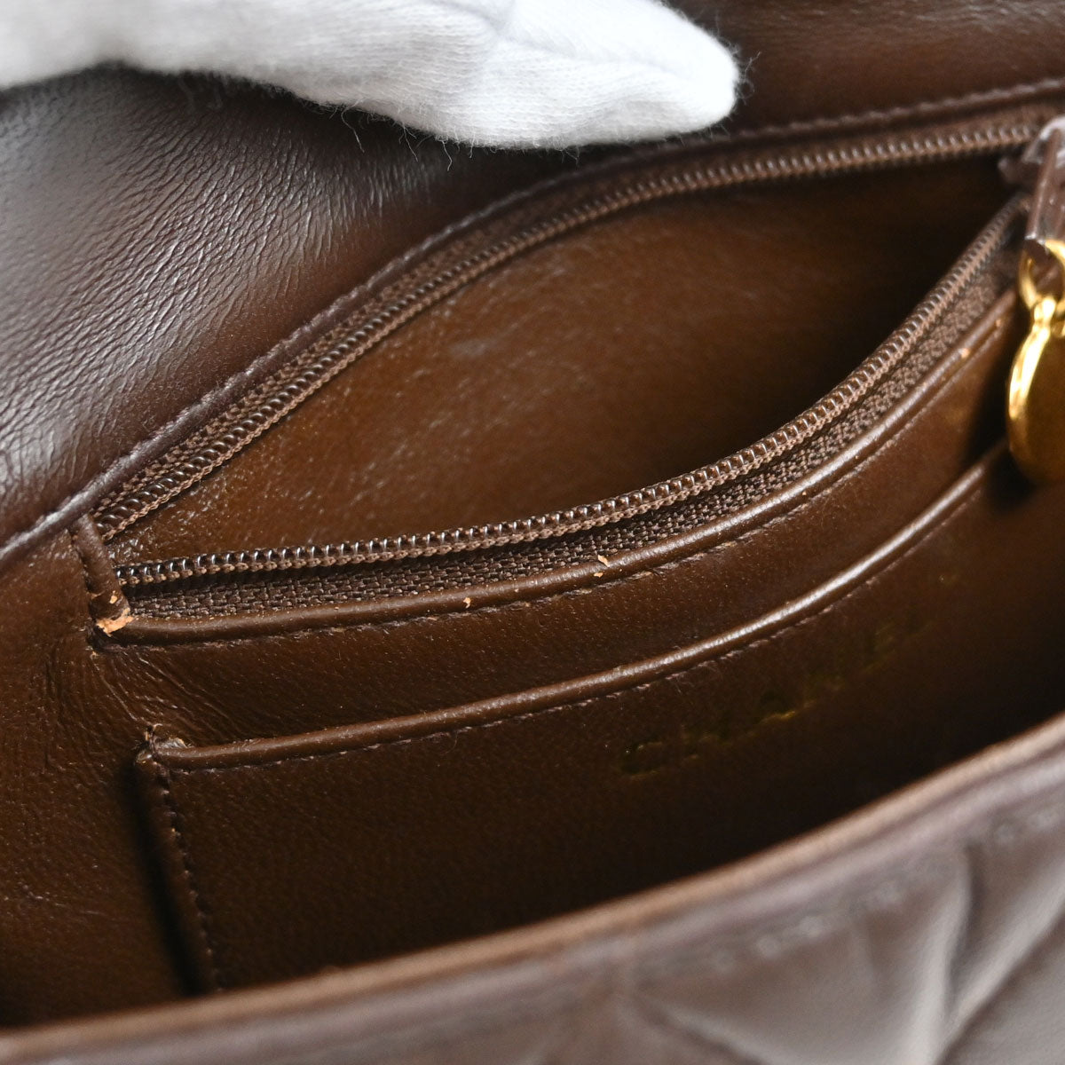 Chanel Brown Lambskin Handbag
