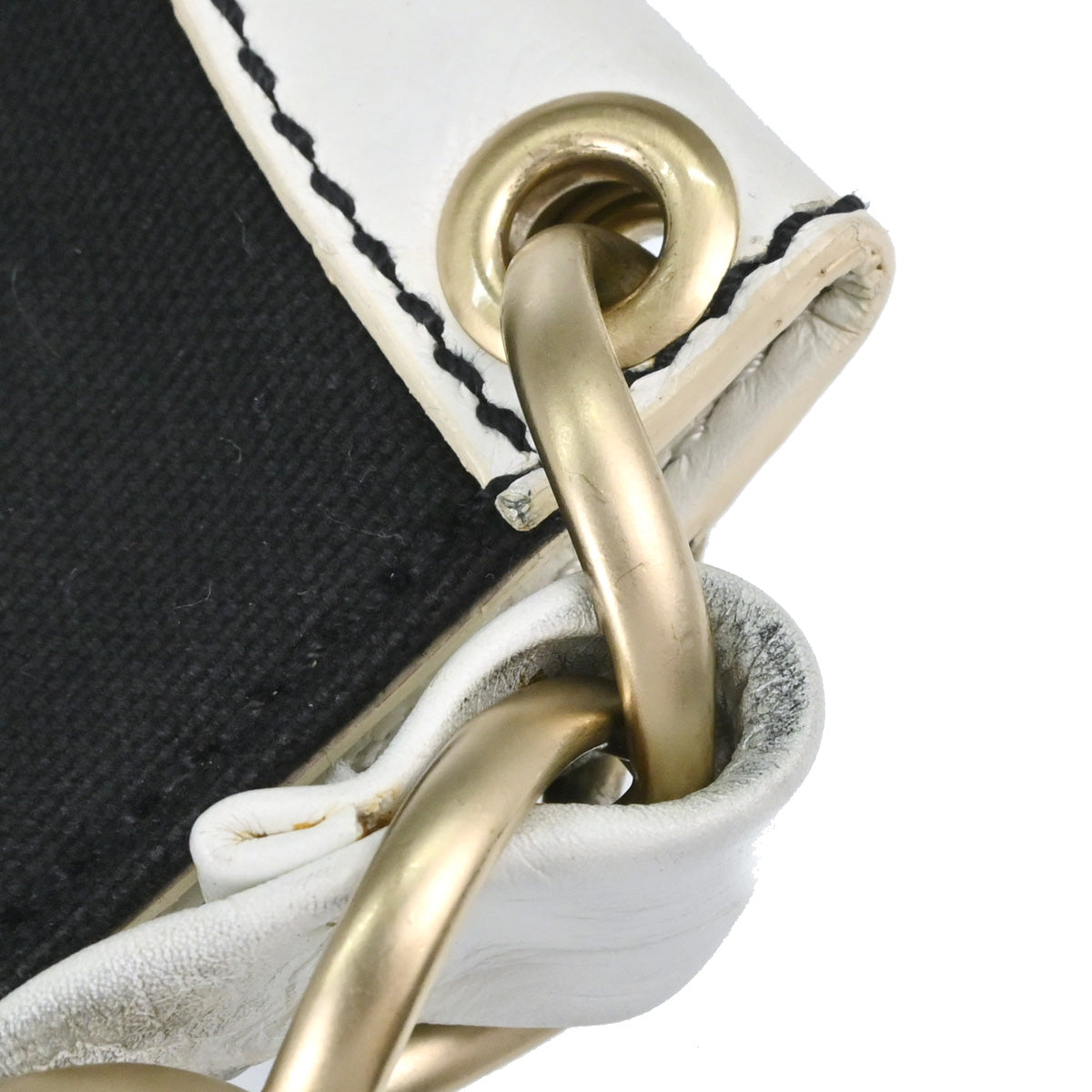 Chanel Black White Canvas CC Handbag