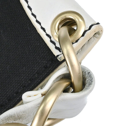 Chanel Black White Canvas CC Handbag