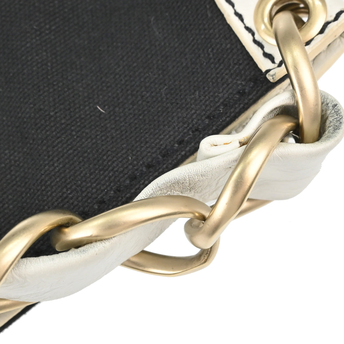 Chanel Black White Canvas CC Handbag