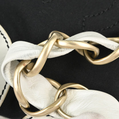 Chanel Black White Canvas CC Handbag