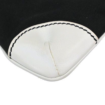 Chanel Black White Canvas CC Handbag