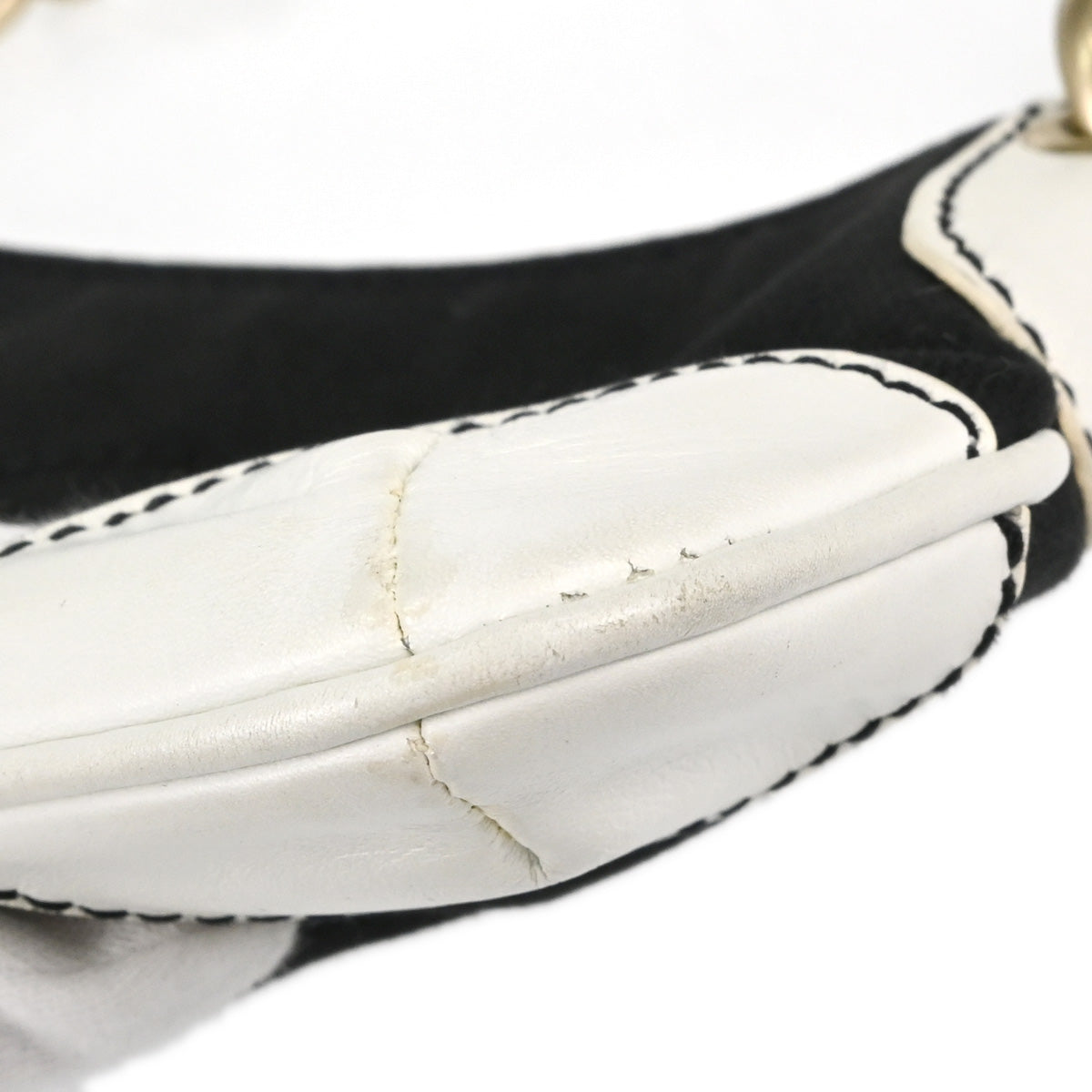 Chanel Black White Canvas CC Handbag