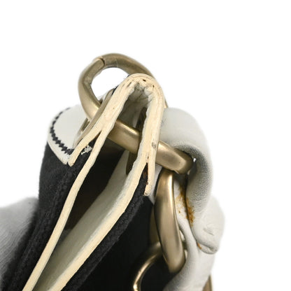Chanel Black White Canvas CC Handbag