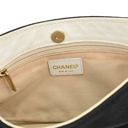Chanel Black White Canvas CC Handbag