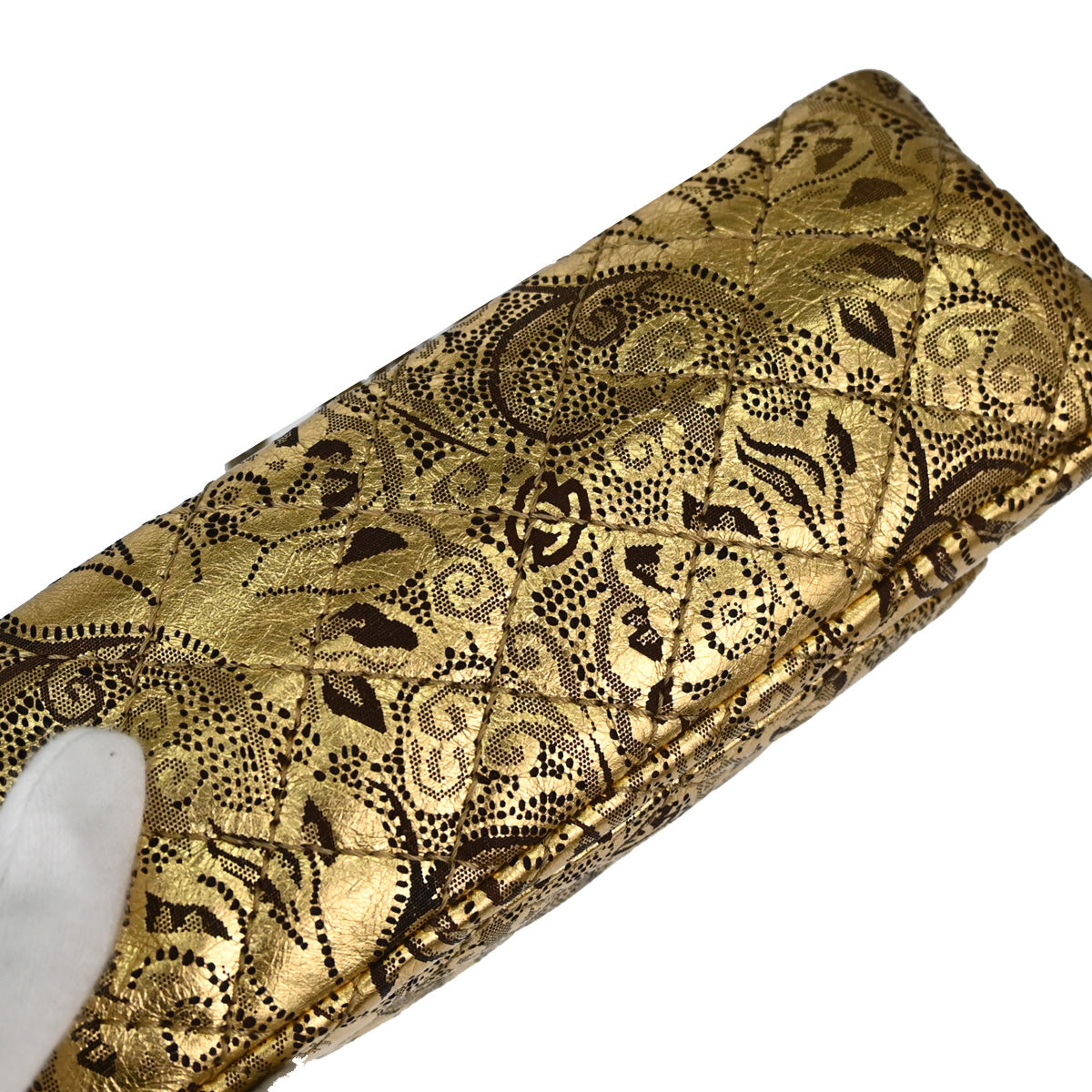 Chanel Gold Calfskin Paris-Moscow 2.55 Paisley Double Flap Shoulder Bag