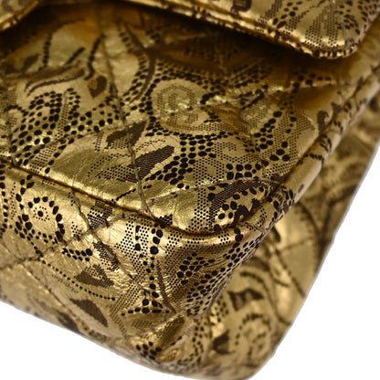 Chanel Gold Calfskin Paris-Moscow 2.55 Paisley Double Flap Shoulder Bag
