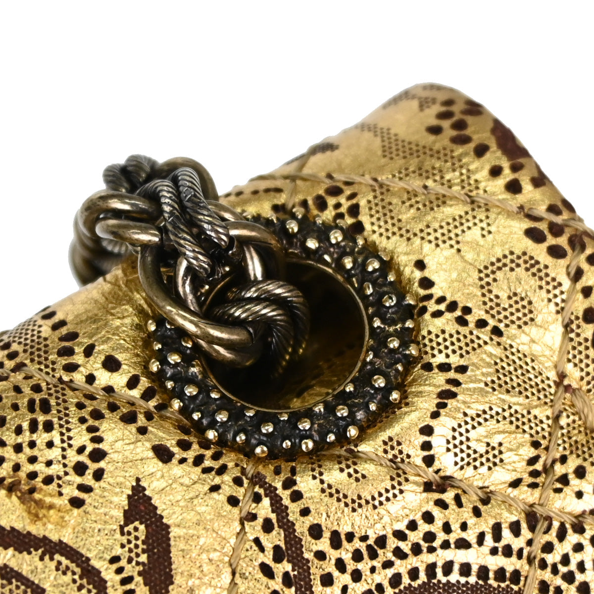 Chanel Gold Calfskin Paris-Moscow 2.55 Paisley Double Flap Shoulder Bag