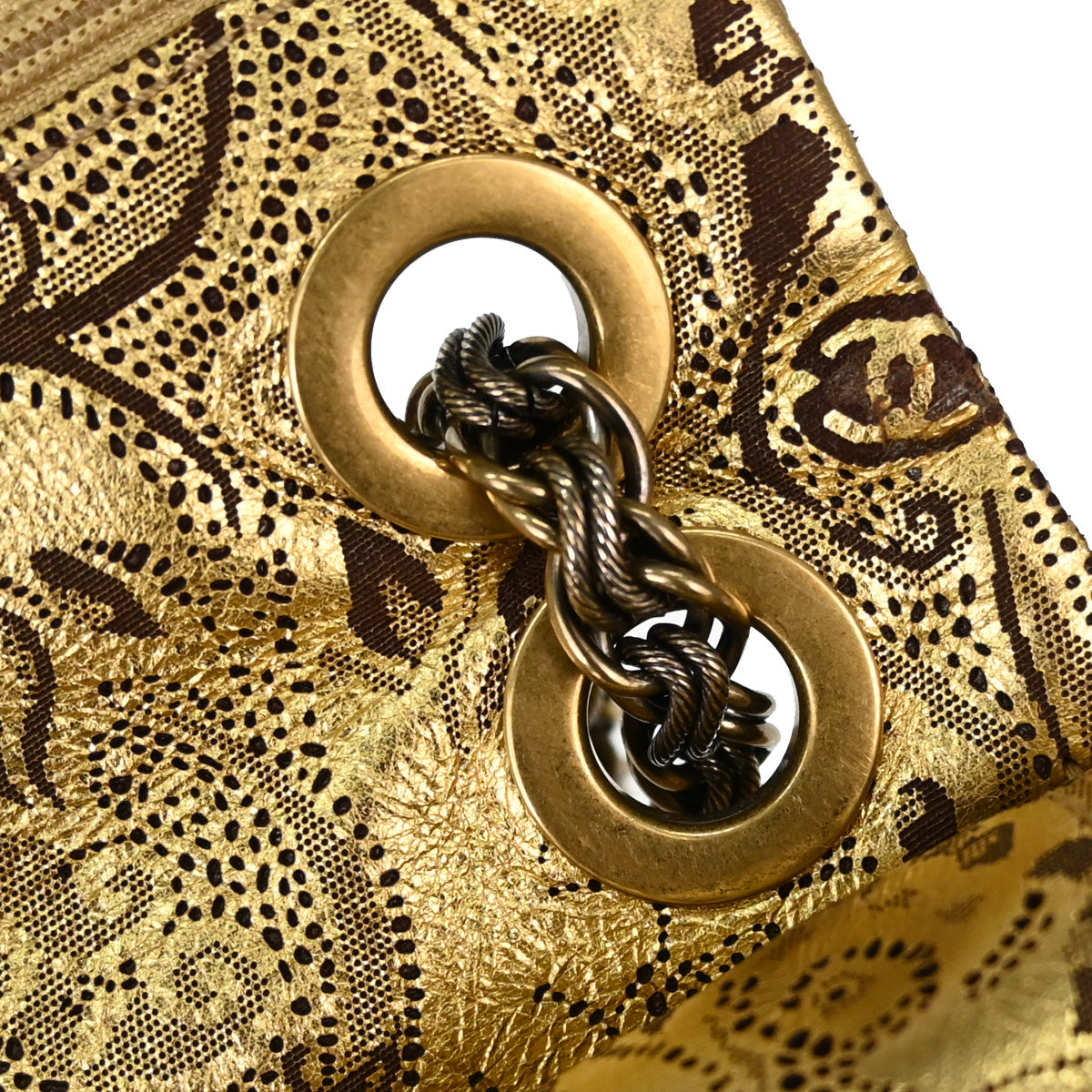 Chanel Gold Calfskin Paris-Moscow 2.55 Paisley Double Flap Shoulder Bag