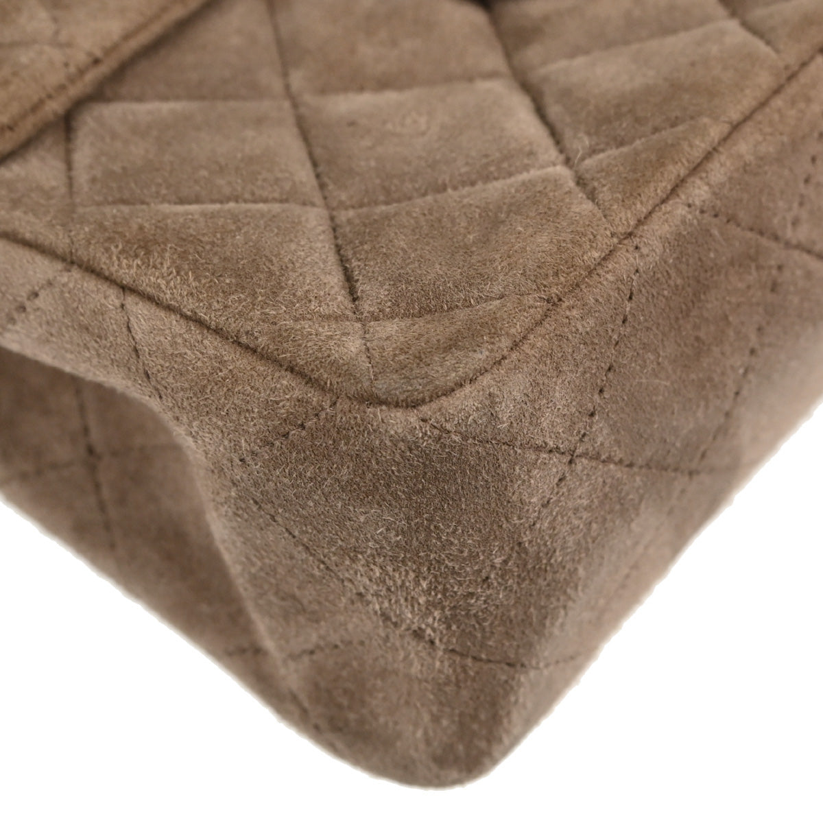 Chanel Brown Suede Mini Classic Square Flap Shoulder Bag 17