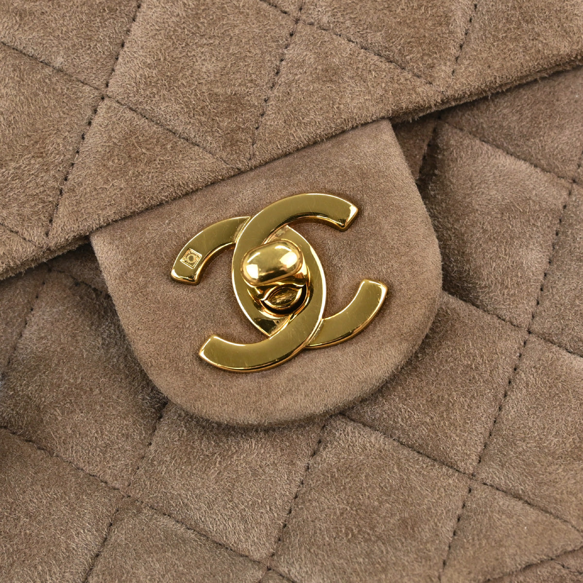 Chanel Brown Suede Mini Classic Square Flap Shoulder Bag 17