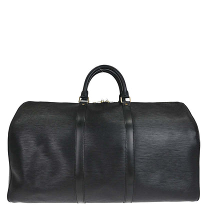 Louis Vuitton Black Epi Keepall 50 Travel Handbag M42962