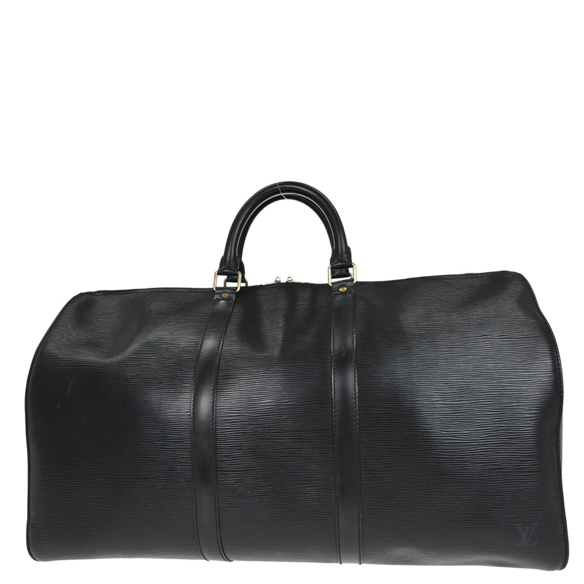 Louis Vuitton Black Epi Keepall 50 Travel Handbag M42962