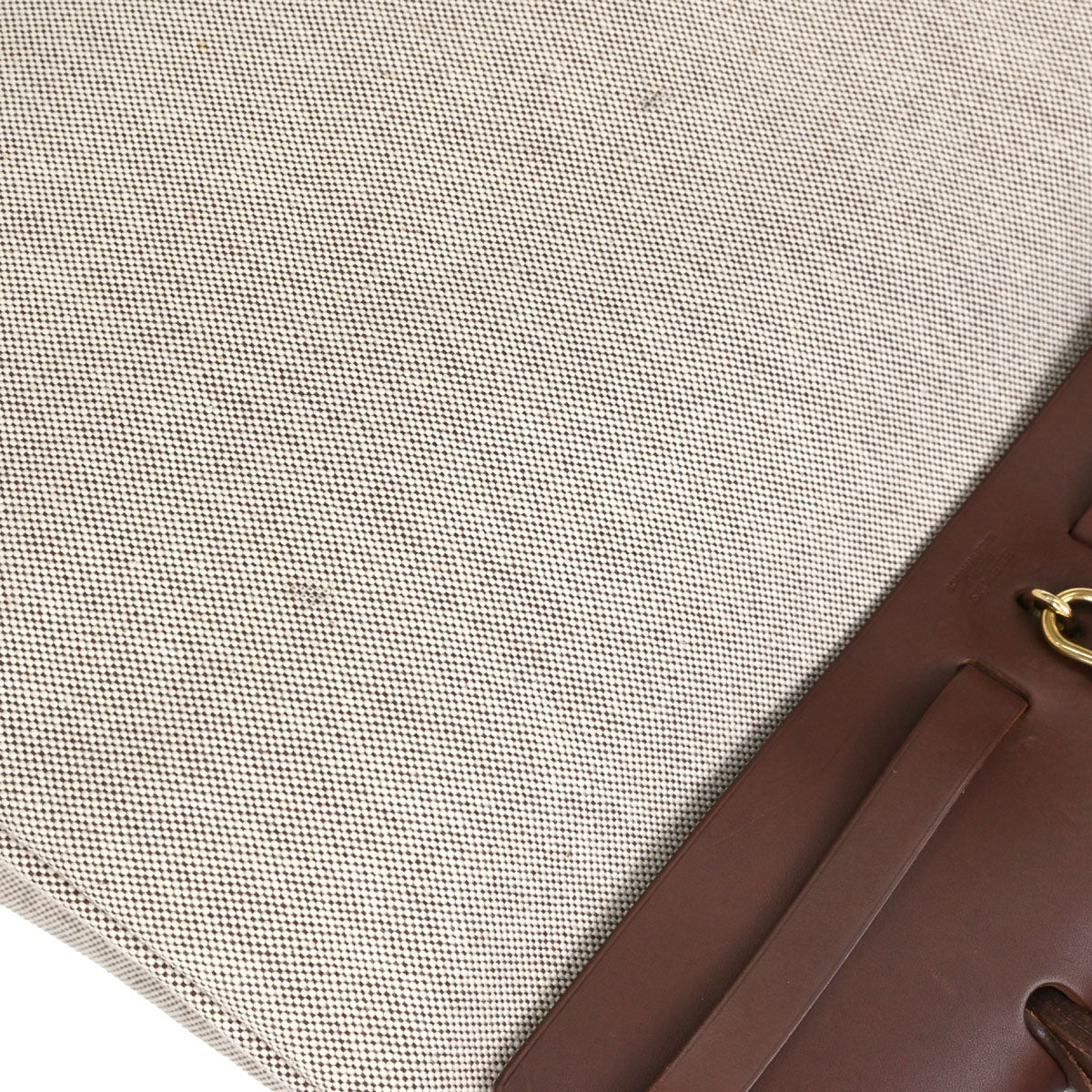 Hermes Beige Brown Toile H Officier Herbag MM 2 in 1 Handbag