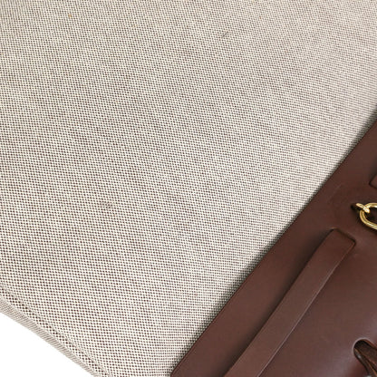 Hermes Beige Brown Toile H Officier Herbag MM 2 in 1 Handbag